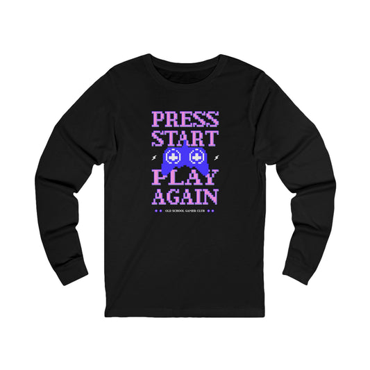 Buy Gaming Press Start Play Again Long Sleeve T-Shirt Casual Wear Level up your casual wardrobe with the Gaming Press Start Play Again Long Sleeve T-Shirt, made for gamers who never quit playing. Show your love of gaming in the Gaming Press Start Play Again Long Sleeve T-Shirt, perfect for game nights and everyday wear. Level up your casual wardrobe with the Gaming Press Start Play Again Long Sleeve T-Shirt, made for gamers who never quit playing.