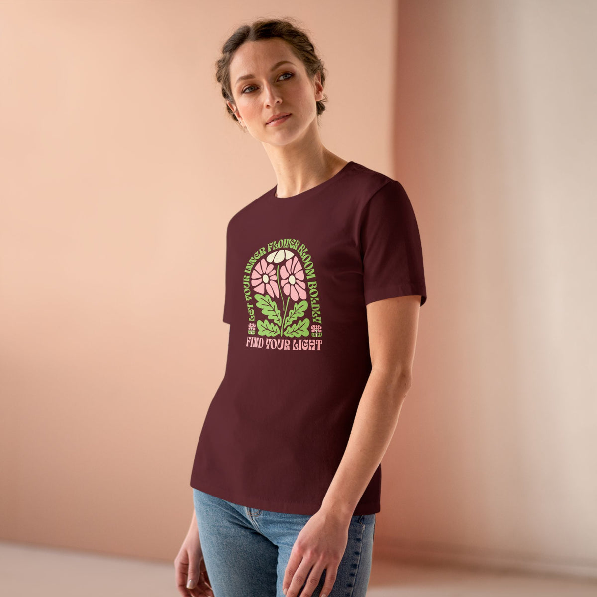 Let Your Inner Flower Bloom Boldly Groovy Women's Relaxed T-Shirt Let Your Inner Flower Bloom Boldly Groovy Women's T-Shirt brings retro floral flair and comfy style to your everyday wardrobe. Express your free spirit in the Let Your Inner Flower Bloom Boldly Groovy Women's T-Shirt, a vibrant retro tee made for standout style. Shop the Let Your Inner Flower Bloom Boldly Groovy Women's T-Shirt for a playful vintage-inspired look full of color, confidence, and charm.