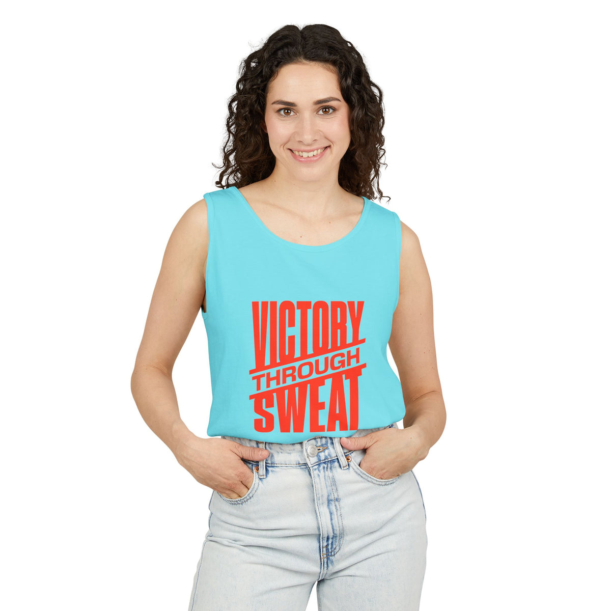 Victory Through Sweat Gym Tank Top for Active Wear Power every workout in the Victory Through Sweat Gym Tank Top for Active Wear, designed for breathable comfort, unrestricted movement, and bold style. Train harder in the Victory Through Sweat Gym Tank Top for Active Wear, combining a lightweight feel, easy mobility, and gym-ready confidence. Buy Victory Through Sweat Gym Tank Top for Active Wear—your go-to layer for intense training, everyday comfort, and standout motivation.