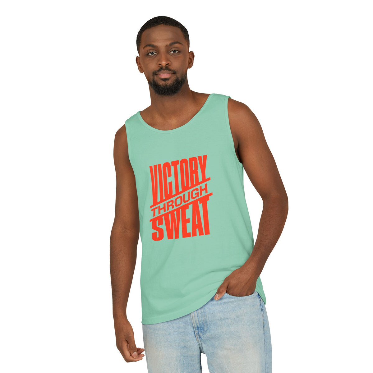Victory Through Sweat Gym Tank Top for Active Wear Power every workout in the Victory Through Sweat Gym Tank Top for Active Wear, designed for breathable comfort, unrestricted movement, and bold style. Train harder in the Victory Through Sweat Gym Tank Top for Active Wear, combining a lightweight feel, easy mobility, and gym-ready confidence. Buy Victory Through Sweat Gym Tank Top for Active Wear—your go-to layer for intense training, everyday comfort, and standout motivation.
