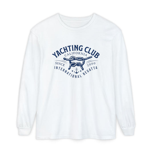 Shop unique Yachting Club California Regatta Long Sleeve Tee Shirt Casual Wear, designed for laid-back coastal style, comfort, and versatile wear. Get the Yachting Club California Regatta Long Sleeve Shirt and bring timeless sailing-inspired style to your casual wardrobe. Buy Yachting Club California Regatta Long Sleeve Tee Shirt for a classic nautical look, breathable comfort, and easy everyday style.