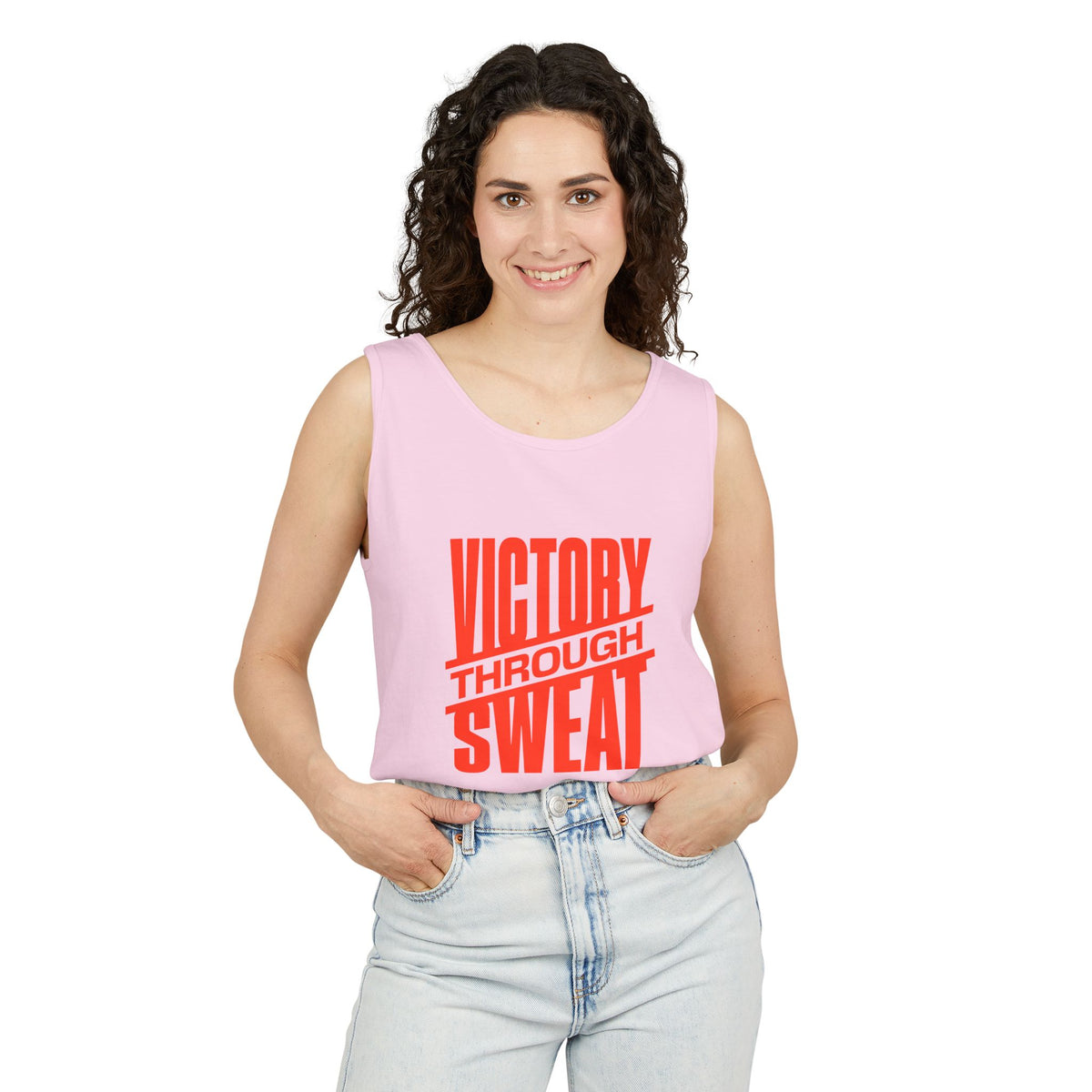 Victory Through Sweat Gym Tank Top for Active Wear Power every workout in the Victory Through Sweat Gym Tank Top for Active Wear, designed for breathable comfort, unrestricted movement, and bold style. Train harder in the Victory Through Sweat Gym Tank Top for Active Wear, combining a lightweight feel, easy mobility, and gym-ready confidence. Buy Victory Through Sweat Gym Tank Top for Active Wear—your go-to layer for intense training, everyday comfort, and standout motivation.