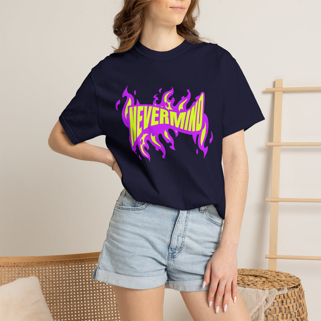Never Mind Flames Typography Lettering T-Shirt Casual Wear Shop the Never Mind Flames Typography Lettering T-Shirt Casual Wear, featuring bold flame-inspired graphics and an easy everyday fit. Elevate your look with the Never Mind Flames Typography Lettering T-Shirt Casual Wear, a bold graphic tee for standout street style. Never Mind Flames Typography Lettering T-Shirt Casual Wear, blending fiery graphics with relaxed comfort for casual outfits and everyday streetwear.