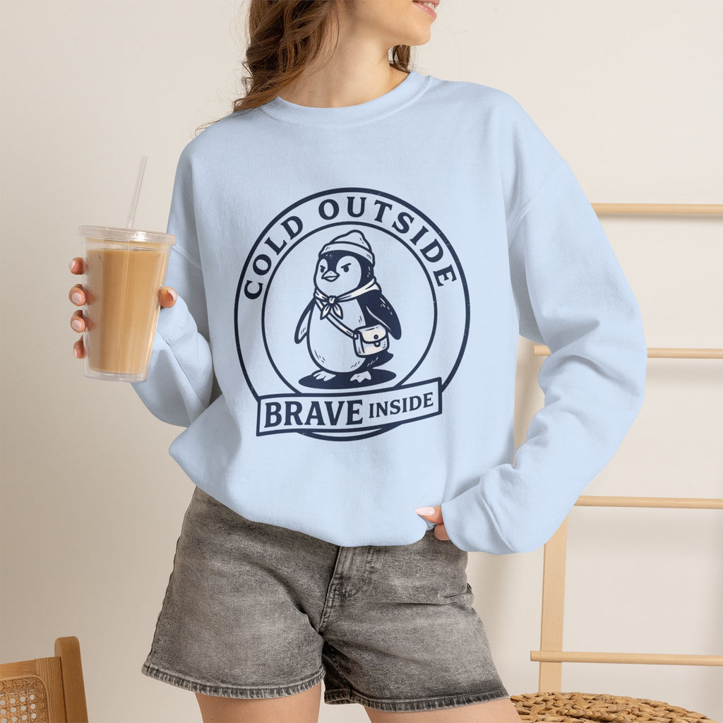 Shop Unique Cold Outside Brave Inside Crewneck Sweatshirt Casual Wear for a cozy, meaningful layer that brings warmth and courage to your wardrobe. Stay cozy and confident in the Cold Outside Brave Inside Crewneck Sweatshirt, a warm everyday layer made for bold winter style. Embrace chilly days with the Cold Outside Brave Inside Crewneck Sweatshirt—soft, comfortable, and designed to inspire confidence.