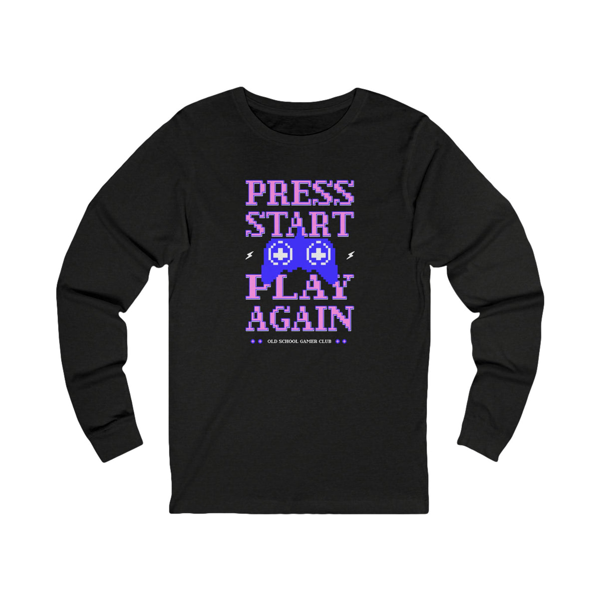 Buy Gaming Press Start Play Again Long Sleeve T-Shirt Casual Wear Level up your casual wardrobe with the Gaming Press Start Play Again Long Sleeve T-Shirt, made for gamers who never quit playing. Show your love of gaming in the Gaming Press Start Play Again Long Sleeve T-Shirt, perfect for game nights and everyday wear. Level up your casual wardrobe with the Gaming Press Start Play Again Long Sleeve T-Shirt, made for gamers who never quit playing.