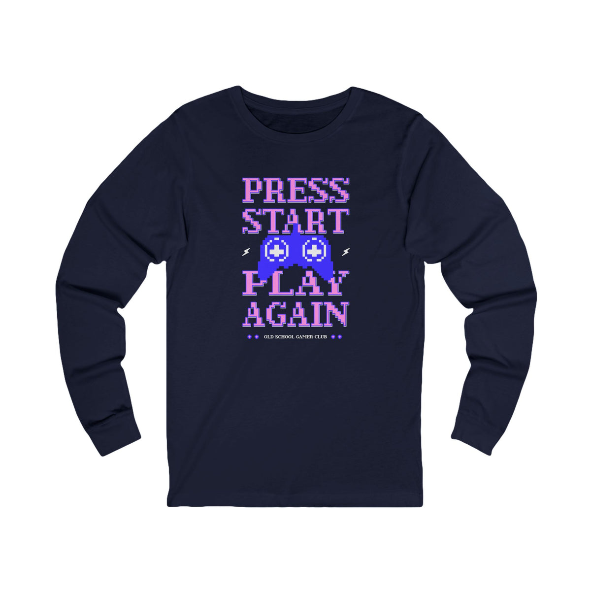 Buy Gaming Press Start Play Again Long Sleeve T-Shirt Casual Wear Level up your casual wardrobe with the Gaming Press Start Play Again Long Sleeve T-Shirt, made for gamers who never quit playing. Show your love of gaming in the Gaming Press Start Play Again Long Sleeve T-Shirt, perfect for game nights and everyday wear. Level up your casual wardrobe with the Gaming Press Start Play Again Long Sleeve T-Shirt, made for gamers who never quit playing.