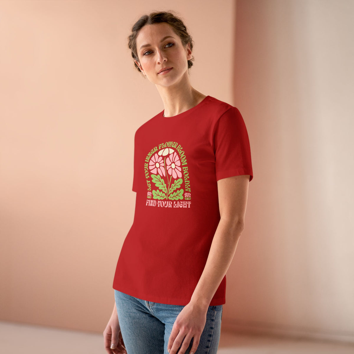 Let Your Inner Flower Bloom Boldly Groovy Women's Relaxed T-Shirt Let Your Inner Flower Bloom Boldly Groovy Women's T-Shirt brings retro floral flair and comfy style to your everyday wardrobe. Express your free spirit in the Let Your Inner Flower Bloom Boldly Groovy Women's T-Shirt, a vibrant retro tee made for standout style. Shop the Let Your Inner Flower Bloom Boldly Groovy Women's T-Shirt for a playful vintage-inspired look full of color, confidence, and charm.