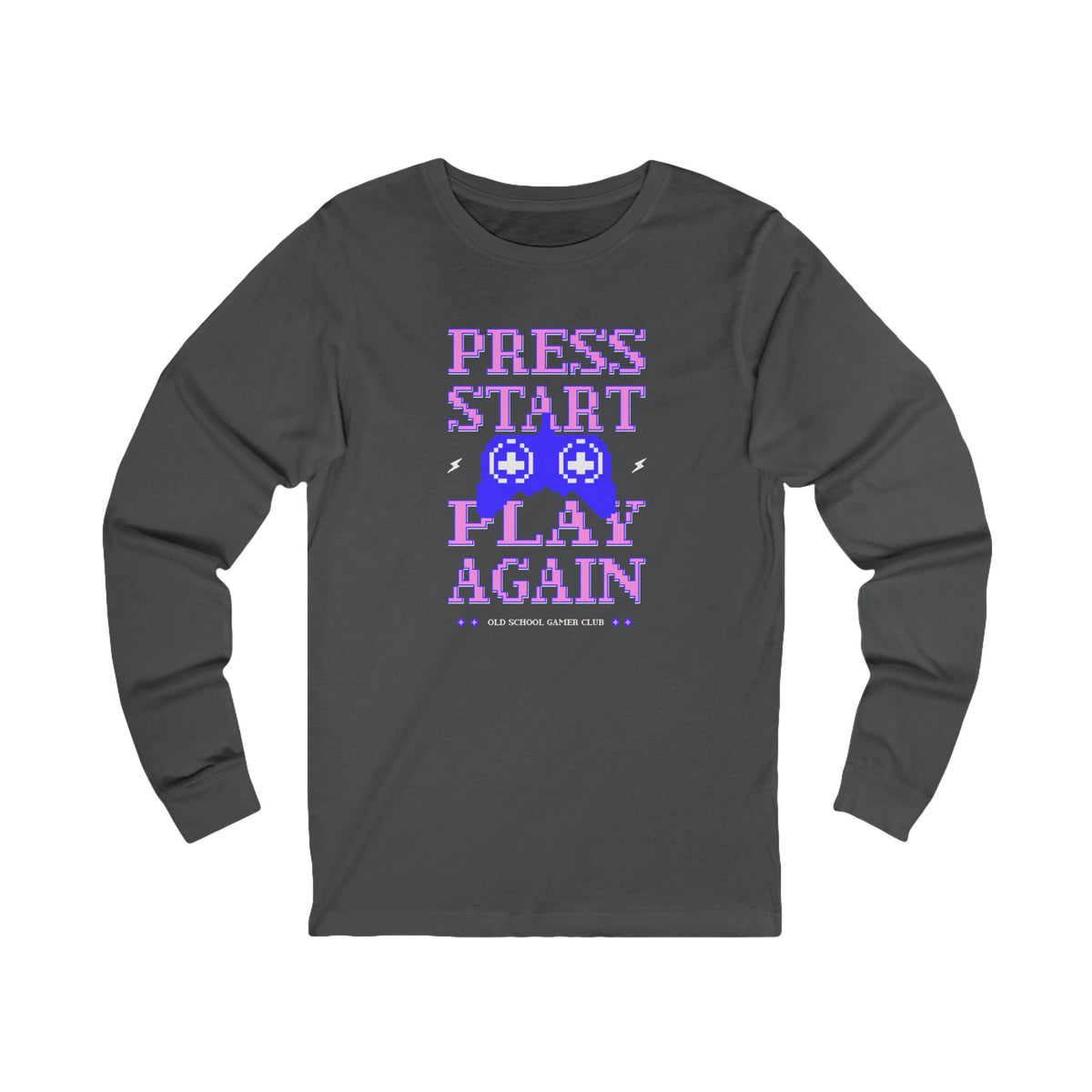 Buy Gaming Press Start Play Again Long Sleeve T-Shirt Casual Wear Level up your casual wardrobe with the Gaming Press Start Play Again Long Sleeve T-Shirt, made for gamers who never quit playing. Show your love of gaming in the Gaming Press Start Play Again Long Sleeve T-Shirt, perfect for game nights and everyday wear. Level up your casual wardrobe with the Gaming Press Start Play Again Long Sleeve T-Shirt, made for gamers who never quit playing.