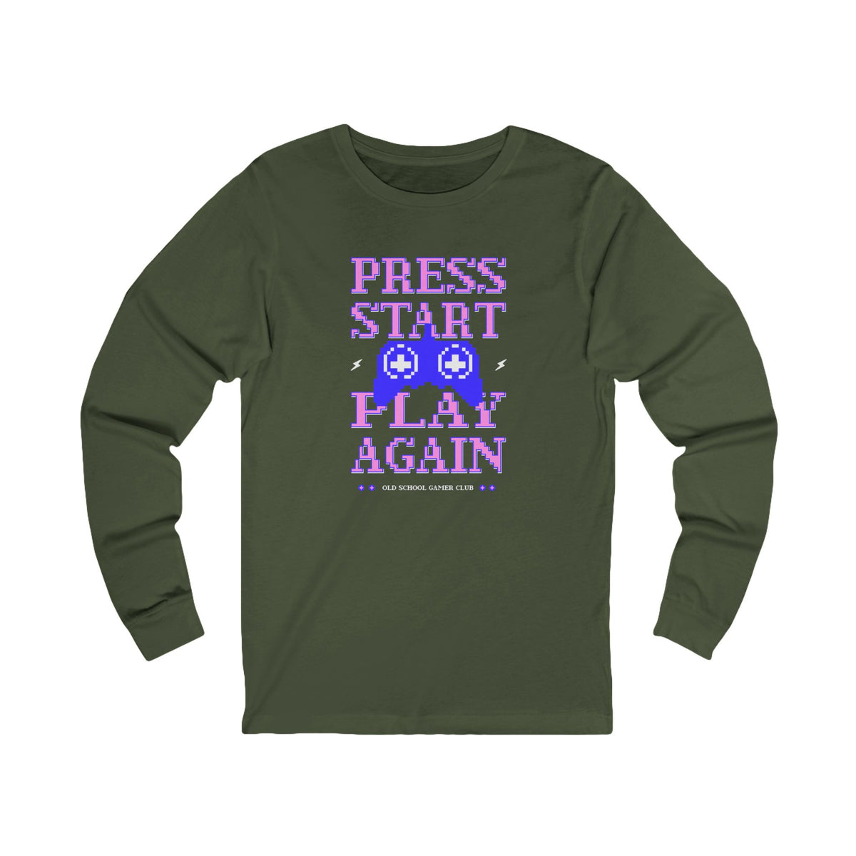 Buy Gaming Press Start Play Again Long Sleeve T-Shirt Casual Wear Level up your casual wardrobe with the Gaming Press Start Play Again Long Sleeve T-Shirt, made for gamers who never quit playing. Show your love of gaming in the Gaming Press Start Play Again Long Sleeve T-Shirt, perfect for game nights and everyday wear. Level up your casual wardrobe with the Gaming Press Start Play Again Long Sleeve T-Shirt, made for gamers who never quit playing.
