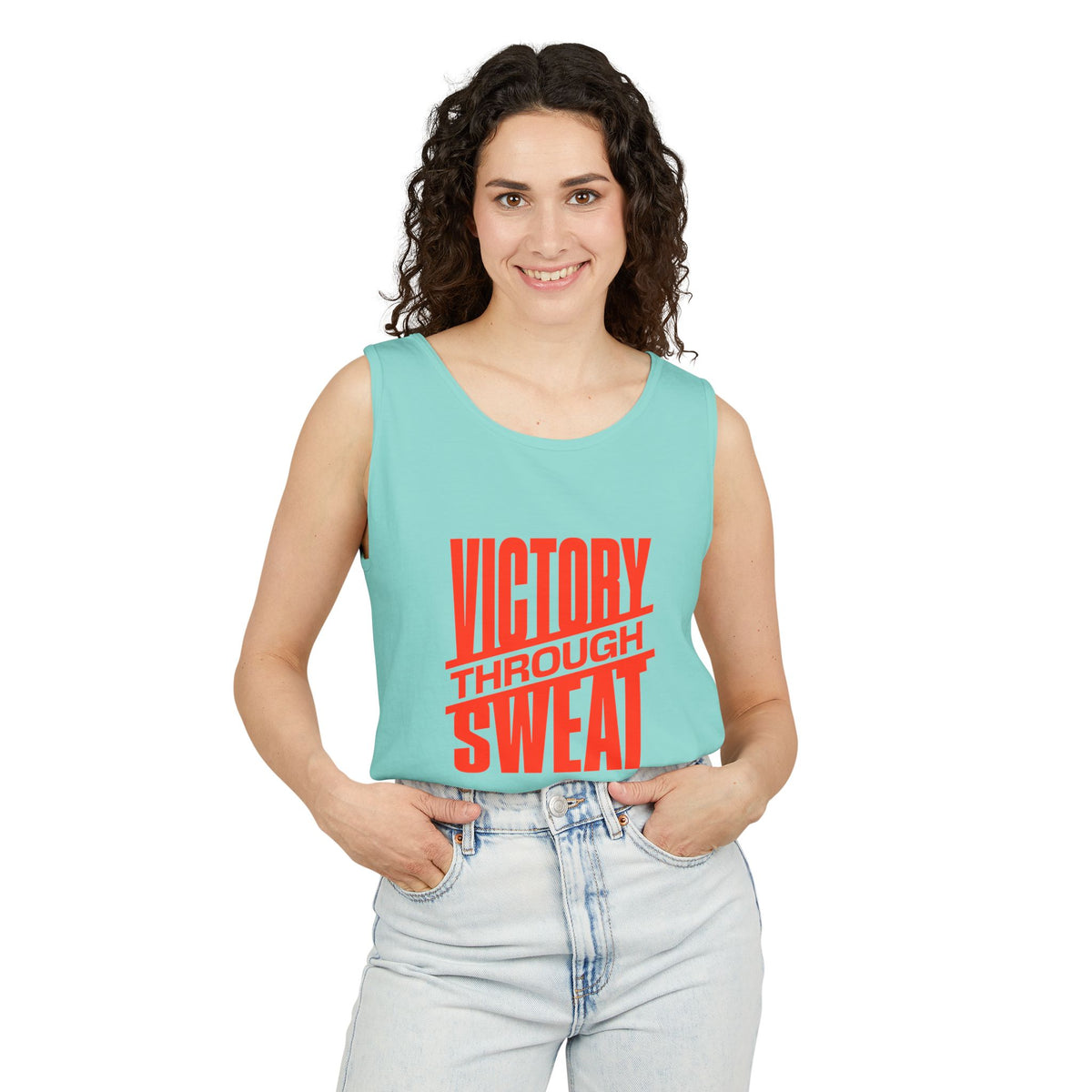Victory Through Sweat Gym Tank Top for Active Wear Power every workout in the Victory Through Sweat Gym Tank Top for Active Wear, designed for breathable comfort, unrestricted movement, and bold style. Train harder in the Victory Through Sweat Gym Tank Top for Active Wear, combining a lightweight feel, easy mobility, and gym-ready confidence. Buy Victory Through Sweat Gym Tank Top for Active Wear—your go-to layer for intense training, everyday comfort, and standout motivation.