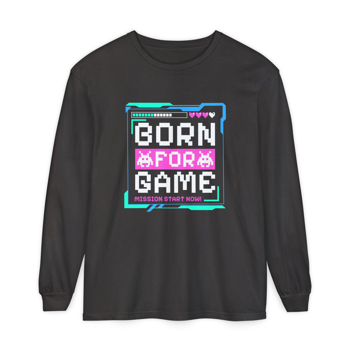 Shop Retro Typography Born For Game Long Sleeve T-Shirt Casual Wear, a bold throwback style made for gamers, casual wear, and everyday comfort. Level up your wardrobe with the Retro Typography Born For Game Long Sleeve T-Shirt, featuring vintage-inspired gamer style and all-day comfort. Buy Retro Typography Born For Game Long Sleeve T-Shirt—a standout vintage gaming look for relaxed outfits, gifts, and daily wear.