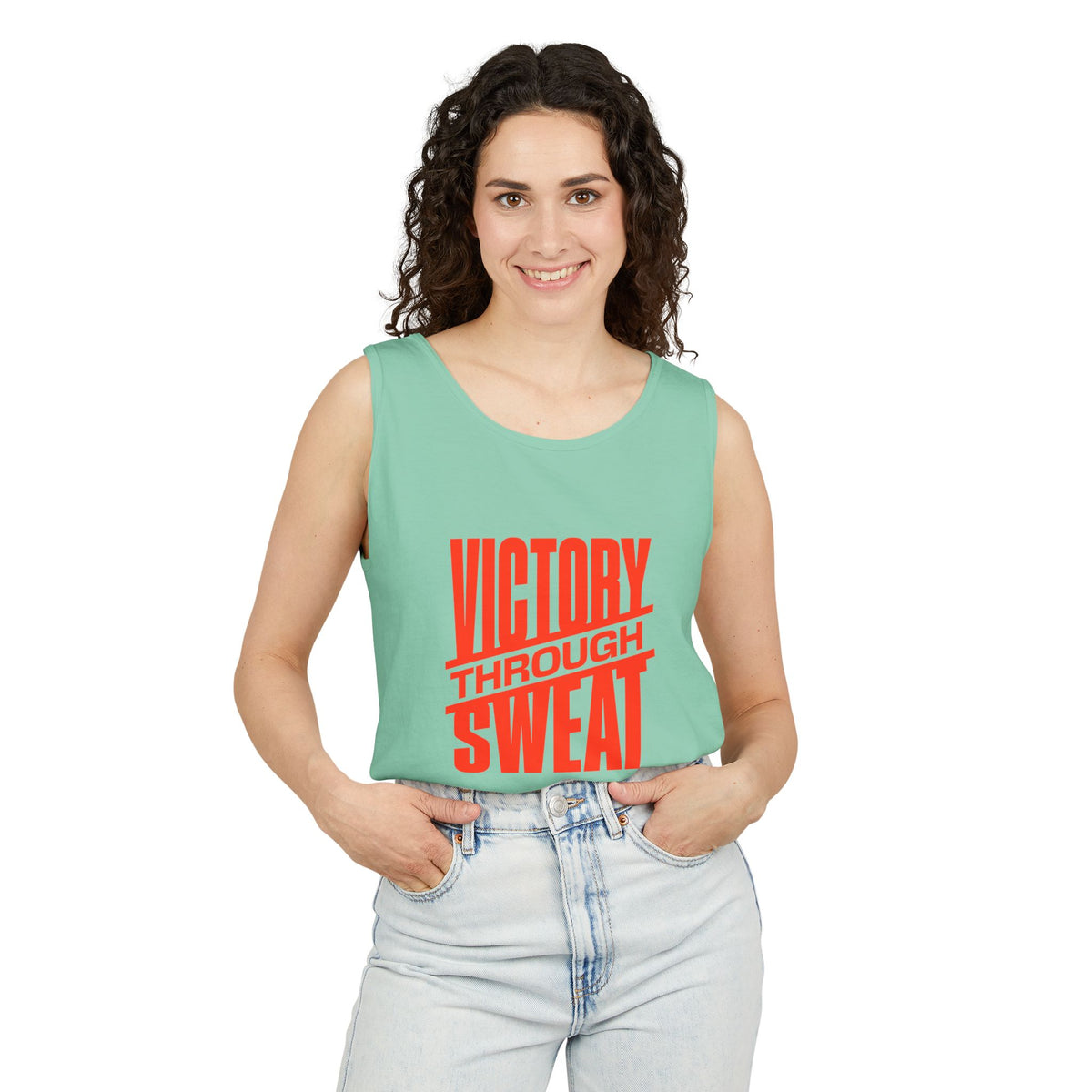 Victory Through Sweat Gym Tank Top for Active Wear Power every workout in the Victory Through Sweat Gym Tank Top for Active Wear, designed for breathable comfort, unrestricted movement, and bold style. Train harder in the Victory Through Sweat Gym Tank Top for Active Wear, combining a lightweight feel, easy mobility, and gym-ready confidence. Buy Victory Through Sweat Gym Tank Top for Active Wear—your go-to layer for intense training, everyday comfort, and standout motivation.