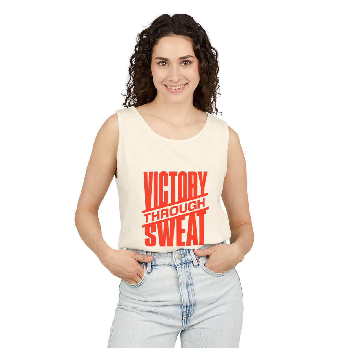 Victory Through Sweat Gym Tank Top for Active Wear Power every workout in the Victory Through Sweat Gym Tank Top for Active Wear, designed for breathable comfort, unrestricted movement, and bold style. Train harder in the Victory Through Sweat Gym Tank Top for Active Wear, combining a lightweight feel, easy mobility, and gym-ready confidence. Buy Victory Through Sweat Gym Tank Top for Active Wear—your go-to layer for intense training, everyday comfort, and standout motivation.