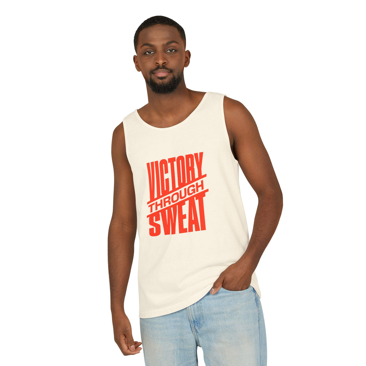 Victory Through Sweat Gym Tank Top for Active Wear Power every workout in the Victory Through Sweat Gym Tank Top for Active Wear, designed for breathable comfort, unrestricted movement, and bold style. Train harder in the Victory Through Sweat Gym Tank Top for Active Wear, combining a lightweight feel, easy mobility, and gym-ready confidence. Buy Victory Through Sweat Gym Tank Top for Active Wear—your go-to layer for intense training, everyday comfort, and standout motivation.