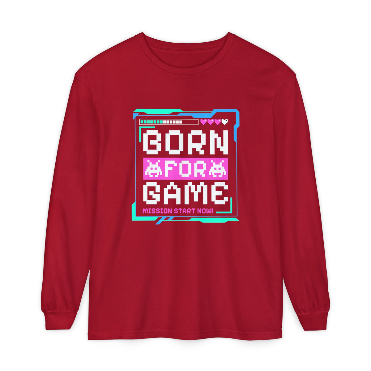 Shop Retro Typography Born For Game Long Sleeve T-Shirt Casual Wear, a bold throwback style made for gamers, casual wear, and everyday comfort. Level up your wardrobe with the Retro Typography Born For Game Long Sleeve T-Shirt, featuring vintage-inspired gamer style and all-day comfort. Buy Retro Typography Born For Game Long Sleeve T-Shirt—a standout vintage gaming look for relaxed outfits, gifts, and daily wear.