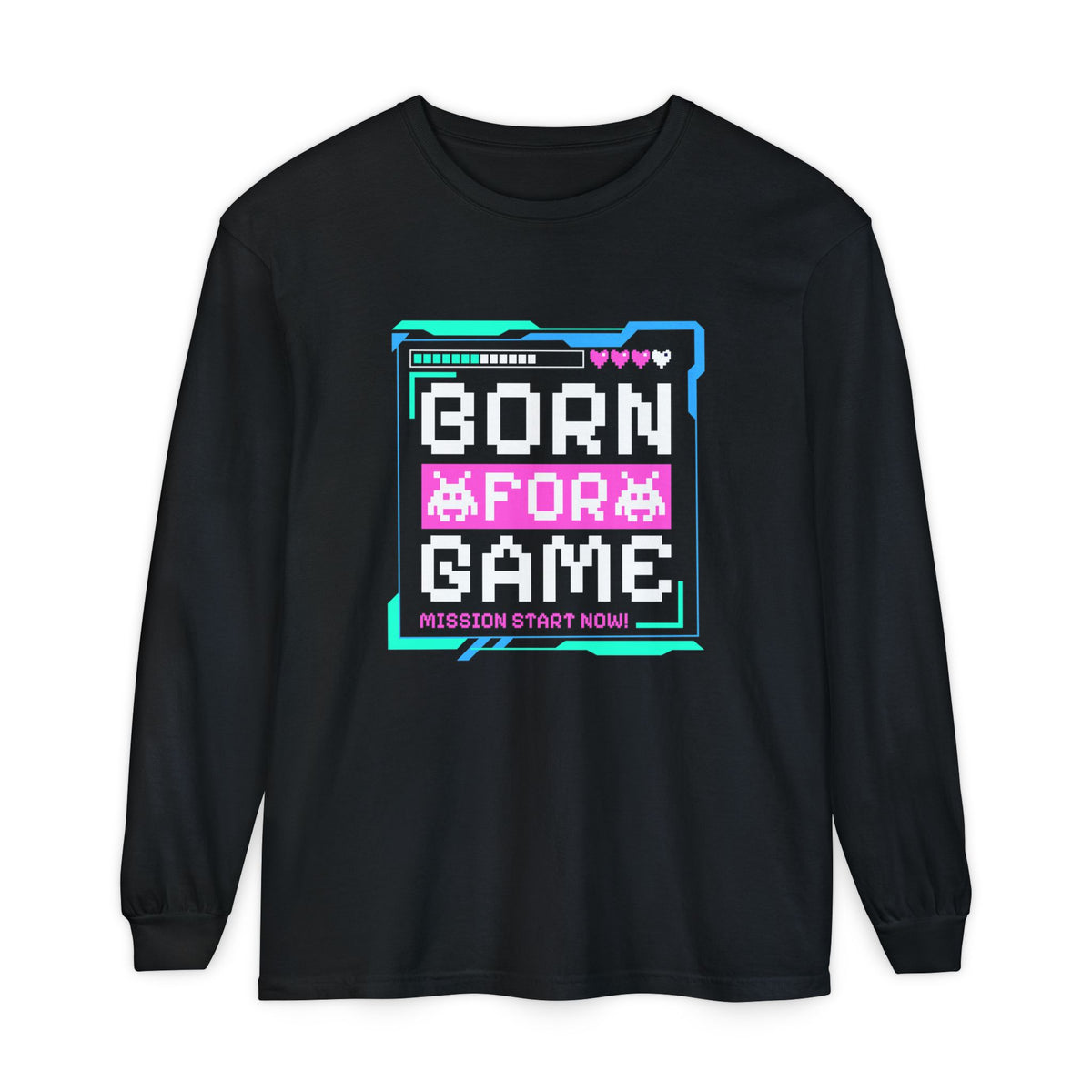 Shop Retro Typography Born For Game Long Sleeve T-Shirt Casual Wear, a bold throwback style made for gamers, casual wear, and everyday comfort. Level up your wardrobe with the Retro Typography Born For Game Long Sleeve T-Shirt, featuring vintage-inspired gamer style and all-day comfort. Buy Retro Typography Born For Game Long Sleeve T-Shirt—a standout vintage gaming look for relaxed outfits, gifts, and daily wear.