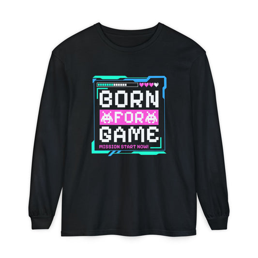 Shop Retro Typography Born For Game Long Sleeve T-Shirt Casual Wear, a bold throwback style made for gamers, casual wear, and everyday comfort. Level up your wardrobe with the Retro Typography Born For Game Long Sleeve T-Shirt, featuring vintage-inspired gamer style and all-day comfort. Buy Retro Typography Born For Game Long Sleeve T-Shirt—a standout vintage gaming look for relaxed outfits, gifts, and daily wear.