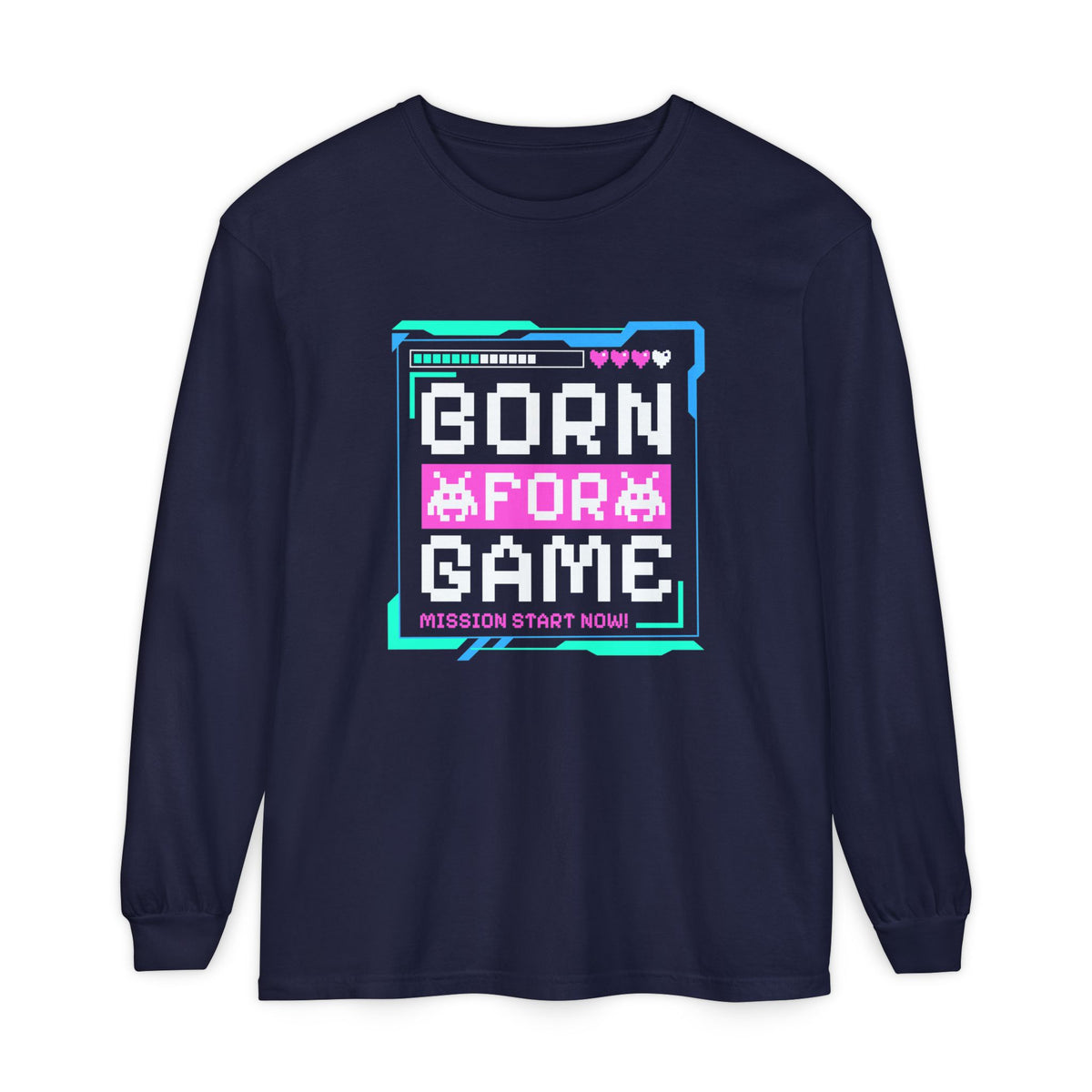 Shop Retro Typography Born For Game Long Sleeve T-Shirt Casual Wear, a bold throwback style made for gamers, casual wear, and everyday comfort. Level up your wardrobe with the Retro Typography Born For Game Long Sleeve T-Shirt, featuring vintage-inspired gamer style and all-day comfort. Buy Retro Typography Born For Game Long Sleeve T-Shirt—a standout vintage gaming look for relaxed outfits, gifts, and daily wear.