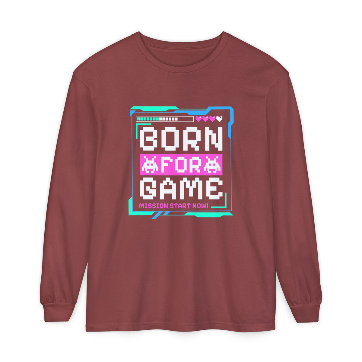 Shop Retro Typography Born For Game Long Sleeve T-Shirt Casual Wear, a bold throwback style made for gamers, casual wear, and everyday comfort. Level up your wardrobe with the Retro Typography Born For Game Long Sleeve T-Shirt, featuring vintage-inspired gamer style and all-day comfort. Buy Retro Typography Born For Game Long Sleeve T-Shirt—a standout vintage gaming look for relaxed outfits, gifts, and daily wear.