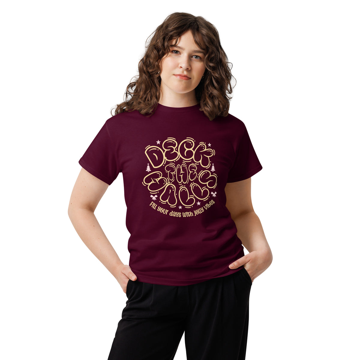 Shop a Deck The Halls Christmas T-Shirt for Festive Wear and bring merry comfort, classic holiday charm, and festive spirit to every gathering. Celebrate the season in a Deck The Halls Christmas T-Shirt for Festive Wear, featuring cheerful holiday style for parties and gifting. Make holiday outfits more memorable with a Deck The Halls Christmas T-Shirt for Festive Wear, perfect for cozy celebrations and gifts.