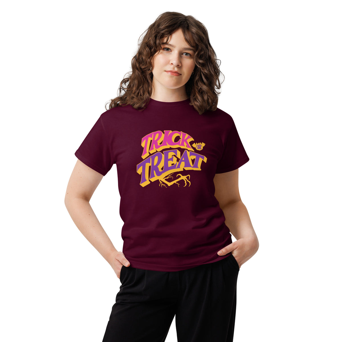 Buy Trick or Treat Halloween Graphic T-Shirt Casual Wear styles for festive comfort, playful looks, and spooky-season celebrations. Shop Trick or Treat Halloween Graphic T-Shirt Casual Wear for an easy, fun outfit that brings bold Halloween spirit to any gathering. Purchase Trick or Treat Halloween Graphic T-Shirt Casual Wear designs made for cozy fall days, costume parties, and festive everyday style.