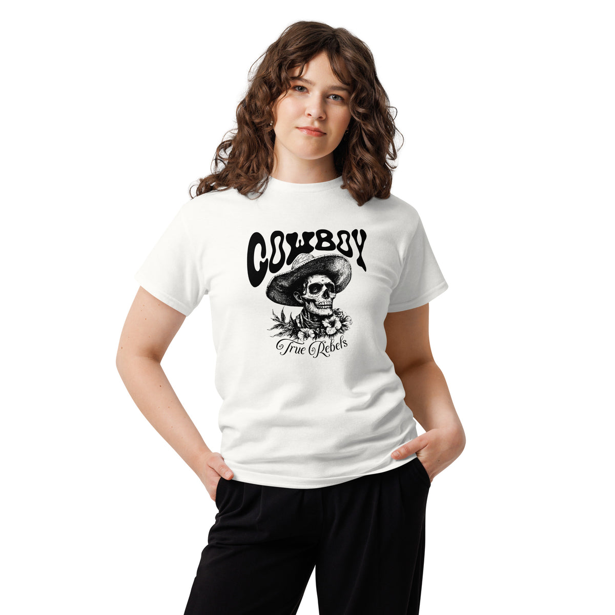 Vintage Cowboy Skull True Rebels Western T-Shirt Casual Wear Shop the Vintage Cowboy Skull True Rebels Western T-Shirt Casual Wear, featuring bold outlaw style, soft comfort, and everyday rebel appeal. Add Vintage Cowboy Skull True Rebels Western T-Shirt Casual Wear to your wardrobe for standout cowboy-inspired style and relaxed comfort. Buy Vintage Cowboy Skull True Rebels Western T-Shirt Casual Wear for a rugged graphic look that brings classic Western attitude to daily outfits.