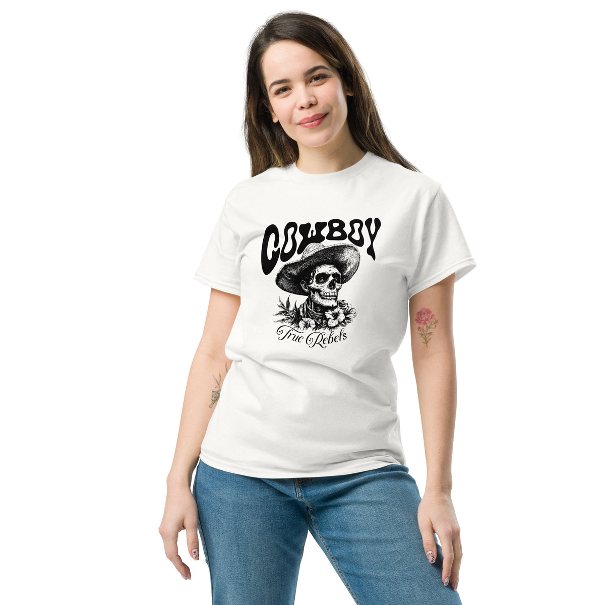 Vintage Cowboy Skull True Rebels Western T-Shirt Casual Wear Shop the Vintage Cowboy Skull True Rebels Western T-Shirt Casual Wear, featuring bold outlaw style, soft comfort, and everyday rebel appeal. Add Vintage Cowboy Skull True Rebels Western T-Shirt Casual Wear to your wardrobe for standout cowboy-inspired style and relaxed comfort. Buy Vintage Cowboy Skull True Rebels Western T-Shirt Casual Wear for a rugged graphic look that brings classic Western attitude to daily outfits.