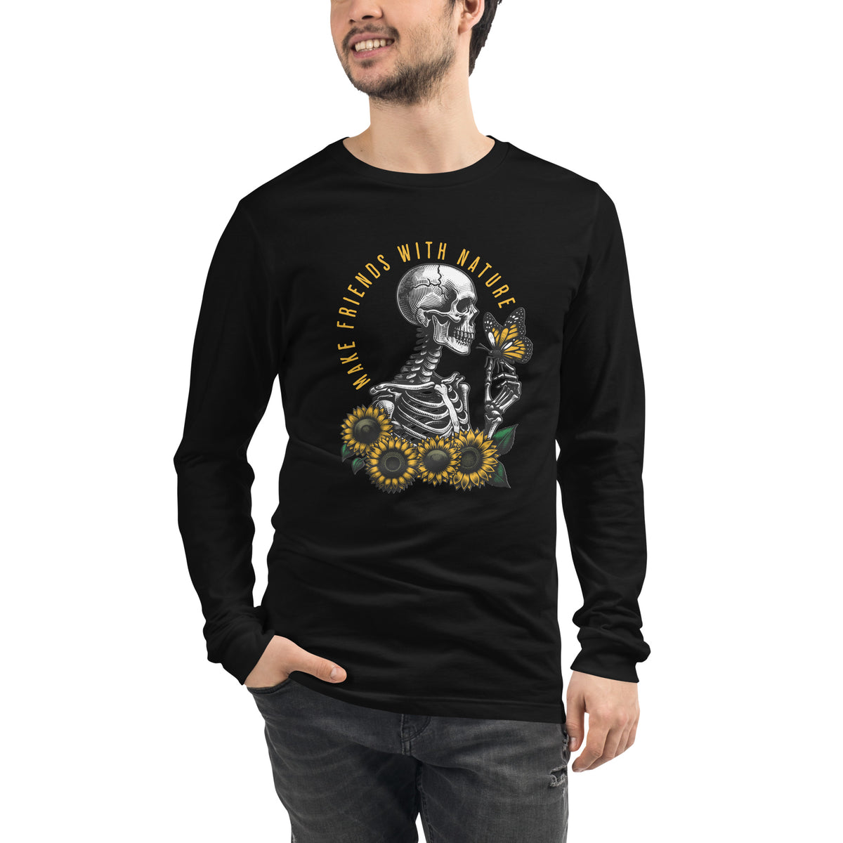 Skeleton and Nature Graphic Unisex Long Sleeve Tee Casual Wear Shop Skeleton Nature Graphic Unisex Long Sleeve Tee Casual Wear for a unique, comfortable layer that brings edgy nature-inspired style to any outfit. Elevate your wardrobe with Skeleton Nature Graphic Unisex Long Sleeve Tee Casual Wear—an eye-catching, versatile choice for relaxed daily looks. Buy Skeleton Nature Graphic Unisex Long Sleeve Tee Casual Wear, blending bold outdoor-inspired art with everyday comfort and style.