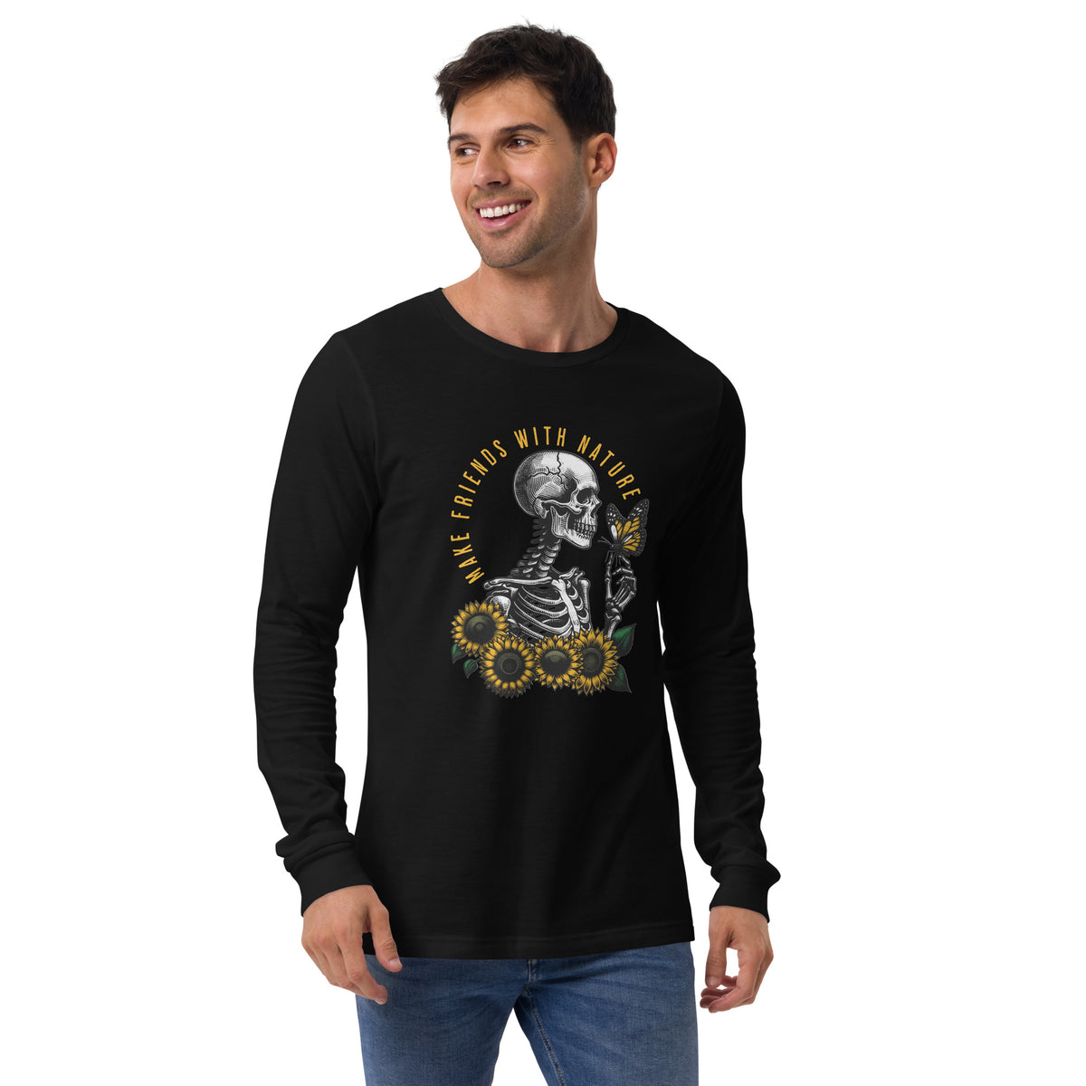 Skeleton and Nature Graphic Unisex Long Sleeve Tee Casual Wear Shop Skeleton Nature Graphic Unisex Long Sleeve Tee Casual Wear for a unique, comfortable layer that brings edgy nature-inspired style to any outfit. Elevate your wardrobe with Skeleton Nature Graphic Unisex Long Sleeve Tee Casual Wear—an eye-catching, versatile choice for relaxed daily looks. Buy Skeleton Nature Graphic Unisex Long Sleeve Tee Casual Wear, blending bold outdoor-inspired art with everyday comfort and style.