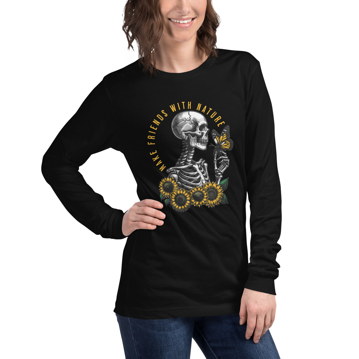 Skeleton and Nature Graphic Unisex Long Sleeve Tee Casual Wear Shop Skeleton Nature Graphic Unisex Long Sleeve Tee Casual Wear for a unique, comfortable layer that brings edgy nature-inspired style to any outfit. Elevate your wardrobe with Skeleton Nature Graphic Unisex Long Sleeve Tee Casual Wear—an eye-catching, versatile choice for relaxed daily looks. Buy Skeleton Nature Graphic Unisex Long Sleeve Tee Casual Wear, blending bold outdoor-inspired art with everyday comfort and style.