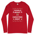 Twinkle Bright Christmas Night Long Sleeve Tee for Festive Wear Shop Twinkle Bright Christmas Night Long Sleeve Tee Festive Wear for a fun, comfortable holiday look made for parties, photos, and cozy nights. Celebrate the season in the Twinkle Bright Christmas Night Long Sleeve Tee Festive Wear, a cozy, cheerful choice for holiday gatherings. Add sparkle to seasonal style with Twinkle Bright Christmas Night Long Sleeve Tee Festive Wear—perfect for festive events and gifting.