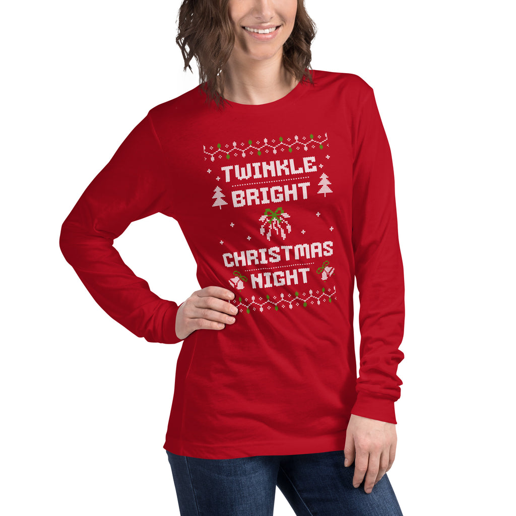 Twinkle Bright Christmas Night Long Sleeve Tee for Festive Wear Shop Twinkle Bright Christmas Night Long Sleeve Tee Festive Wear for a fun, comfortable holiday look made for parties, photos, and cozy nights. Celebrate the season in the Twinkle Bright Christmas Night Long Sleeve Tee Festive Wear, a cozy, cheerful choice for holiday gatherings. Add sparkle to seasonal style with Twinkle Bright Christmas Night Long Sleeve Tee Festive Wear—perfect for festive events and gifting.