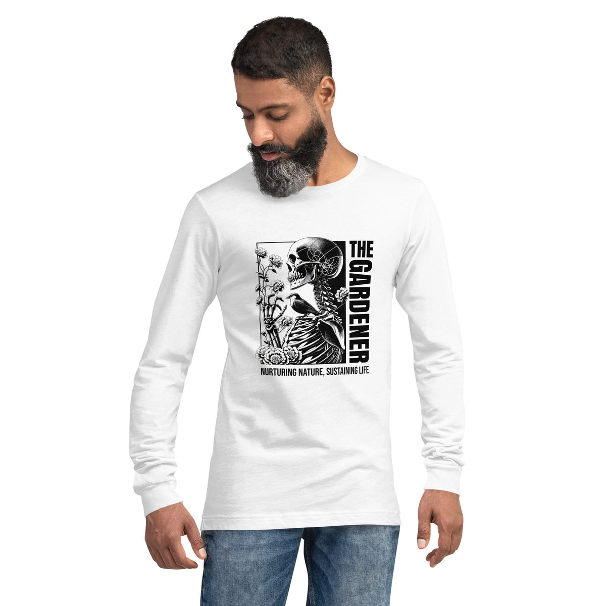 Gardener Skeleton Nature Unisex Long Sleeve Tee Casual Wear Refresh your wardrobe with Gardener Skeleton Nature Unisex Long Sleeve Tee Casual Wear, made for casual comfort and nature-inspired style. Shop the Gardener Skeleton Nature Unisex Long Sleeve Tee Casual Wear, a soft, versatile layer for plant lovers and everyday style. Buy Gardener Skeleton Nature Unisex Long Sleeve Tee Casual Wear—an eye-catching, comfortable top for gardening fans and relaxed days.