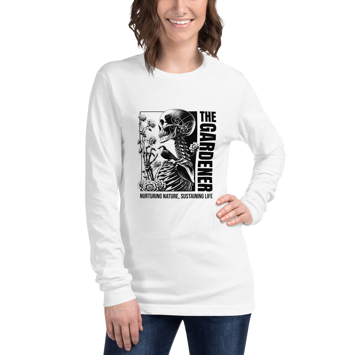 Gardener Skeleton Nature Unisex Long Sleeve Tee Casual Wear Refresh your wardrobe with Gardener Skeleton Nature Unisex Long Sleeve Tee Casual Wear, made for casual comfort and nature-inspired style. Shop the Gardener Skeleton Nature Unisex Long Sleeve Tee Casual Wear, a soft, versatile layer for plant lovers and everyday style. Buy Gardener Skeleton Nature Unisex Long Sleeve Tee Casual Wear—an eye-catching, comfortable top for gardening fans and relaxed days.