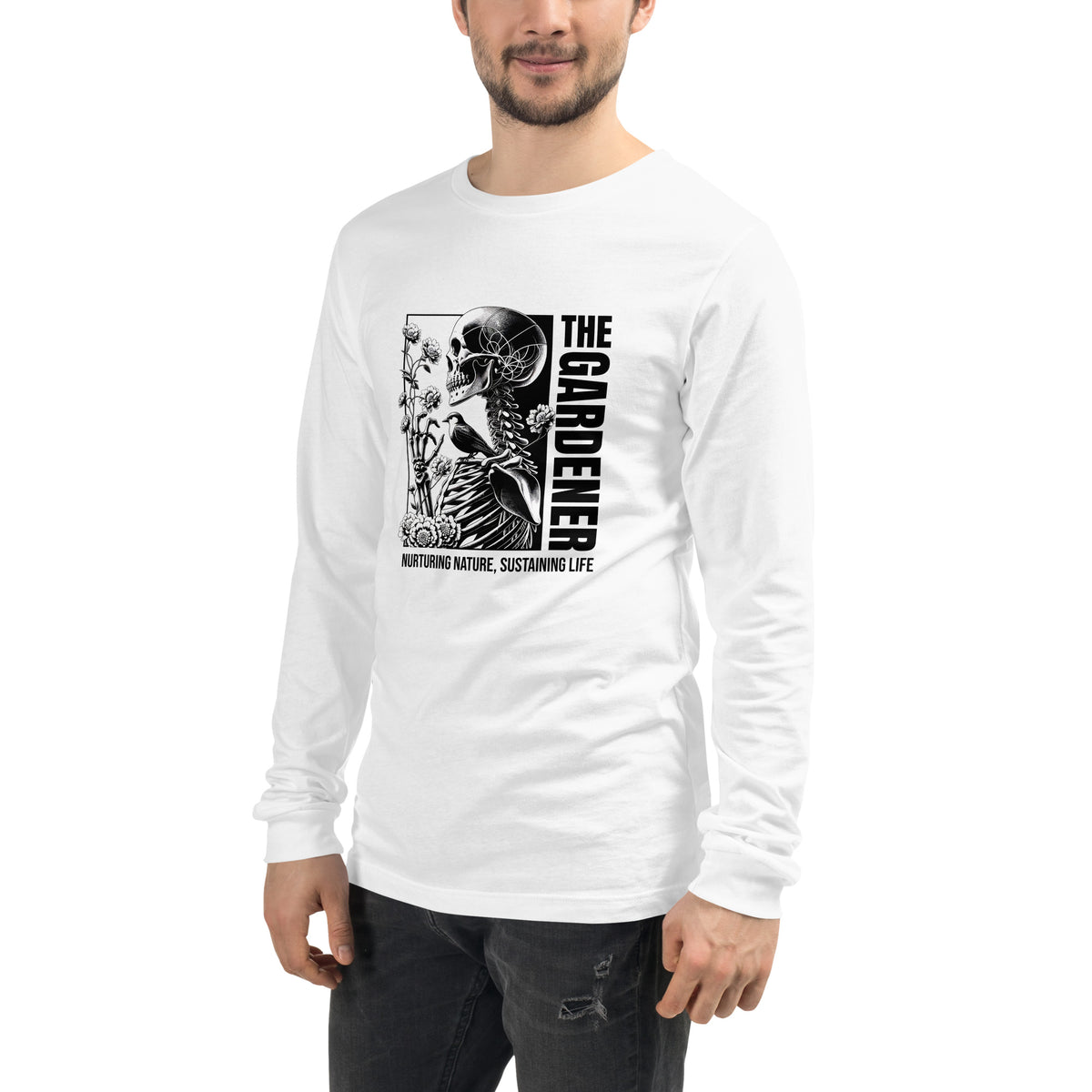 Gardener Skeleton Nature Unisex Long Sleeve Tee Casual Wear Refresh your wardrobe with Gardener Skeleton Nature Unisex Long Sleeve Tee Casual Wear, made for casual comfort and nature-inspired style. Shop the Gardener Skeleton Nature Unisex Long Sleeve Tee Casual Wear, a soft, versatile layer for plant lovers and everyday style. Buy Gardener Skeleton Nature Unisex Long Sleeve Tee Casual Wear—an eye-catching, comfortable top for gardening fans and relaxed days.