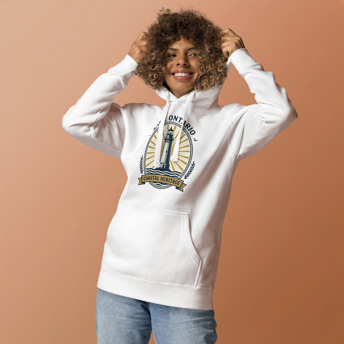 Lake Ontario Coastal Heritage Lighthouse Hoodie Casual Wear Shop the Lake Ontario Coastal Heritage Lighthouse Hoodie for comfortable everyday warmth and a timeless design inspired by Great Lakes history. Celebrate shoreline history with the Lake Ontario Coastal Heritage Lighthouse Hoodie, a cozy layer for maritime enthusiasts and coastal explorers. Buy Lake Ontario Coastal Heritage Lighthouse Hoodie, blending soft comfort with a classic tribute to Ontario's iconic waterfront.