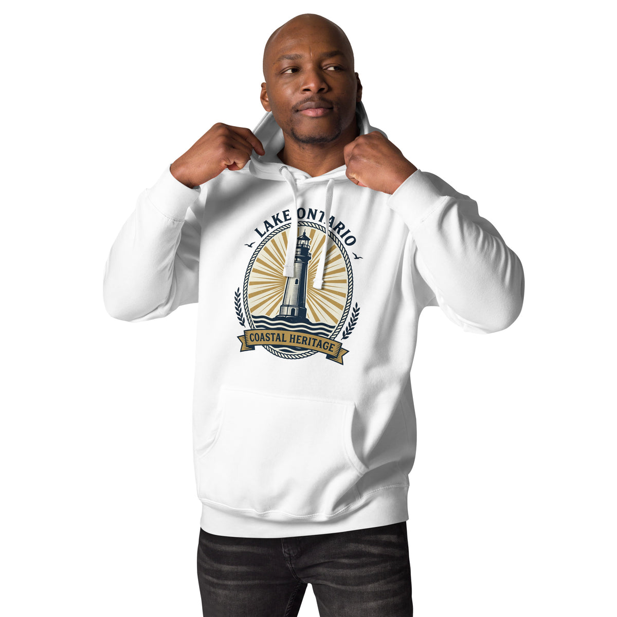 Lake Ontario Coastal Heritage Lighthouse Hoodie Casual Wear Shop the Lake Ontario Coastal Heritage Lighthouse Hoodie for comfortable everyday warmth and a timeless design inspired by Great Lakes history. Celebrate shoreline history with the Lake Ontario Coastal Heritage Lighthouse Hoodie, a cozy layer for maritime enthusiasts and coastal explorers. Buy Lake Ontario Coastal Heritage Lighthouse Hoodie, blending soft comfort with a classic tribute to Ontario's iconic waterfront.